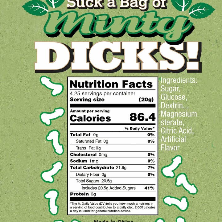 Little Genie Productions - Wholesale Mints - Suck a Bag of Minty Dicks- Bag of 254