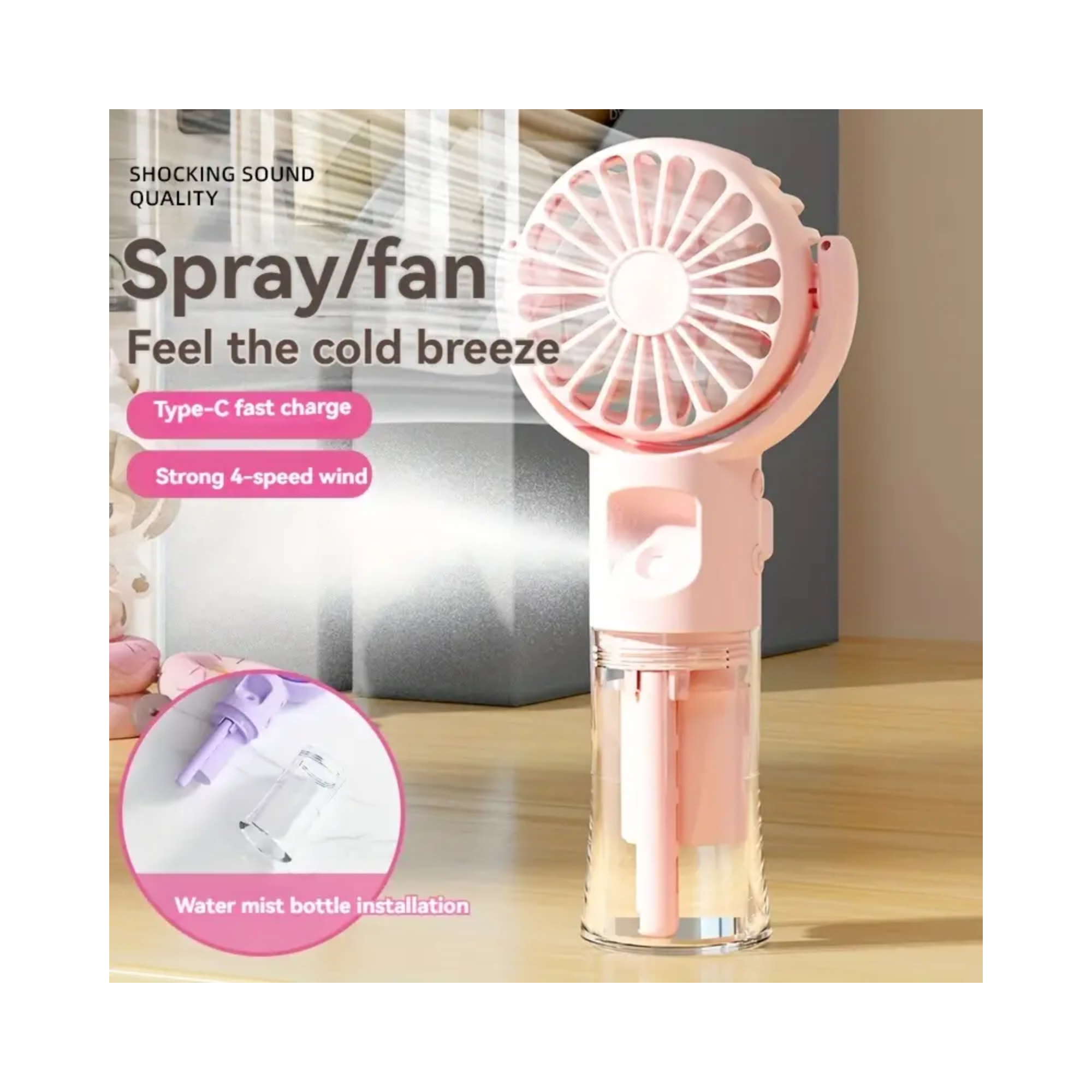 K & S WHOLESALE INC - Wholesale Small/Handheld Appliance - 6.1" Spray Hand Fan 24 PC/CS7