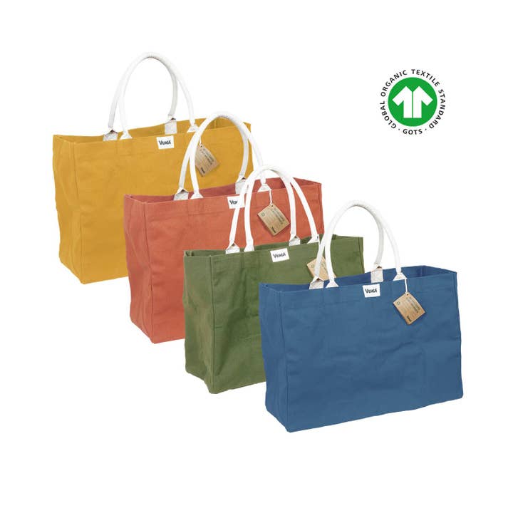 Set van 4 grote katoenen tassen - tijdloos - Venga voor wholesale door Ecodis - Grand Beau