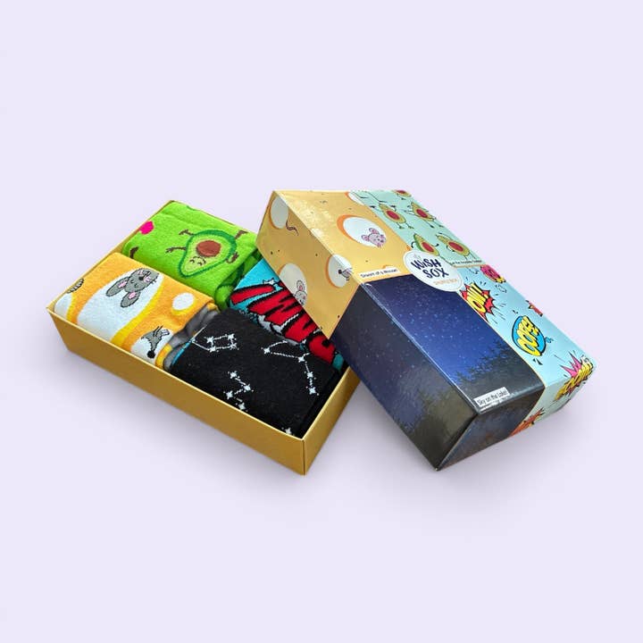 Wishsox The Fun Mix Cotton Socks Gift Box | 4 Pairs for wholesale by ONESCK