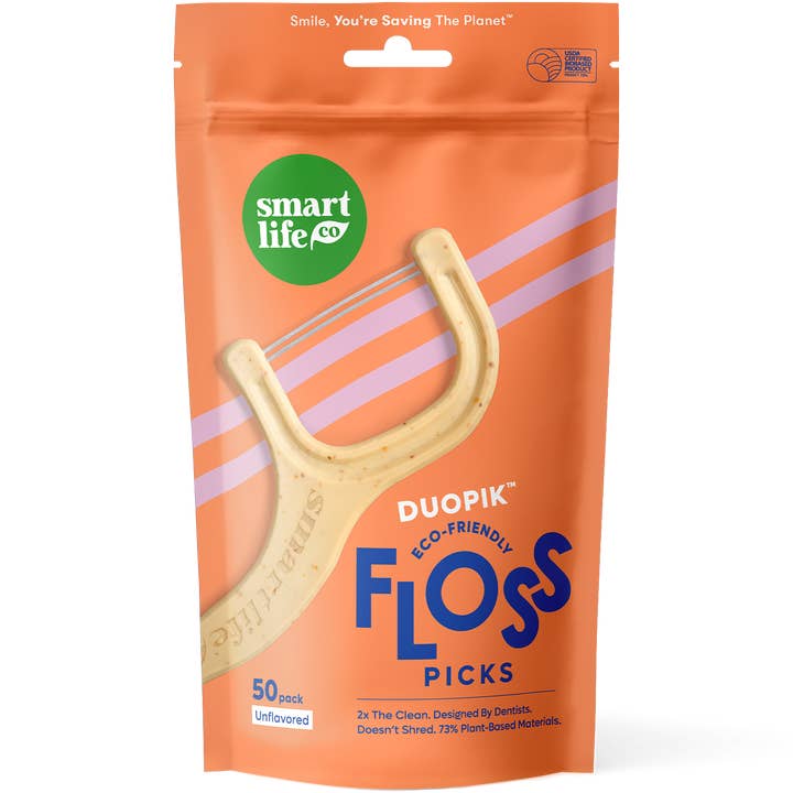 Umweltfreundliche Zahnseide-Sticks mit Doppelfaden | Geschmacksneutral | PFA-frei für den Großhandel von SmartLifEco