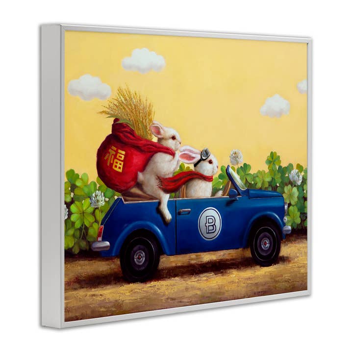 Stupell Industries - Wholesale Wall Sign - Rabbits Driving in Garden - Framed Wall Art15