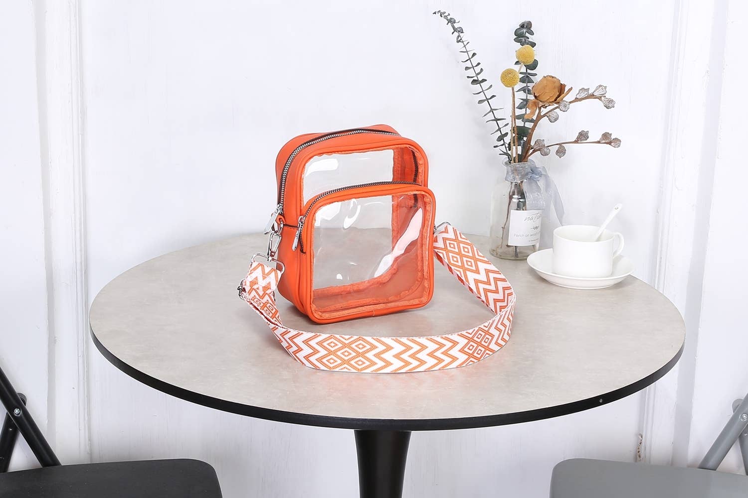 House of Milano - Vendita all'ingrosso Borsa a tracolla - Donna - Borsa a tracolla in PVC trasparente con tracolla a chitarra # 32058