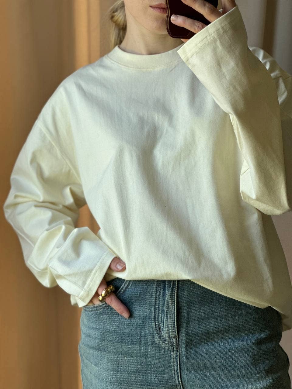 Suhkasana – wholesale T-shirt – women's – Heavyweight Cotton Long Sleeve Crewneck Oversized T Shirt29