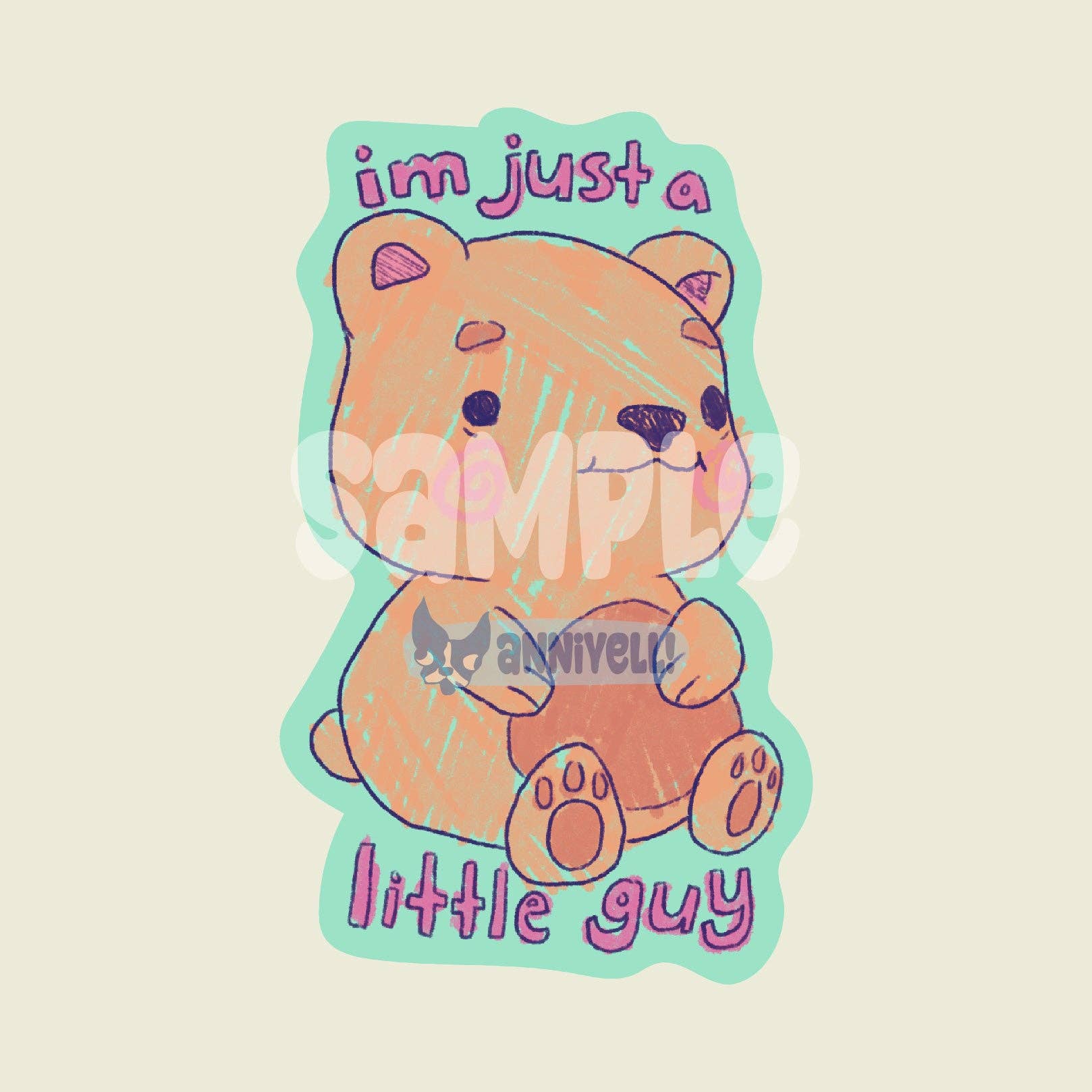 anniyell - Wholesale Sticker - i'm just a little guy Die-Cut Sticker1