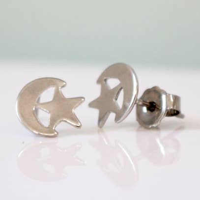 Pendientes de estrella de media luna para venta al por mayor de a.v. max