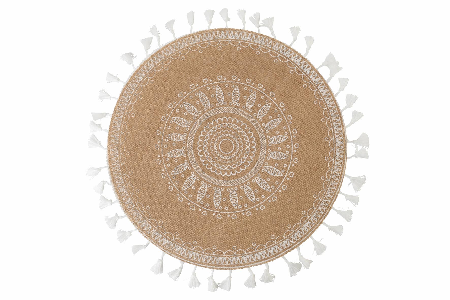 VdE Tivoli 1996 – Engroshandel Dækkeserviet – Hvide runde dækkeservietter i jute, 3 assorterede2