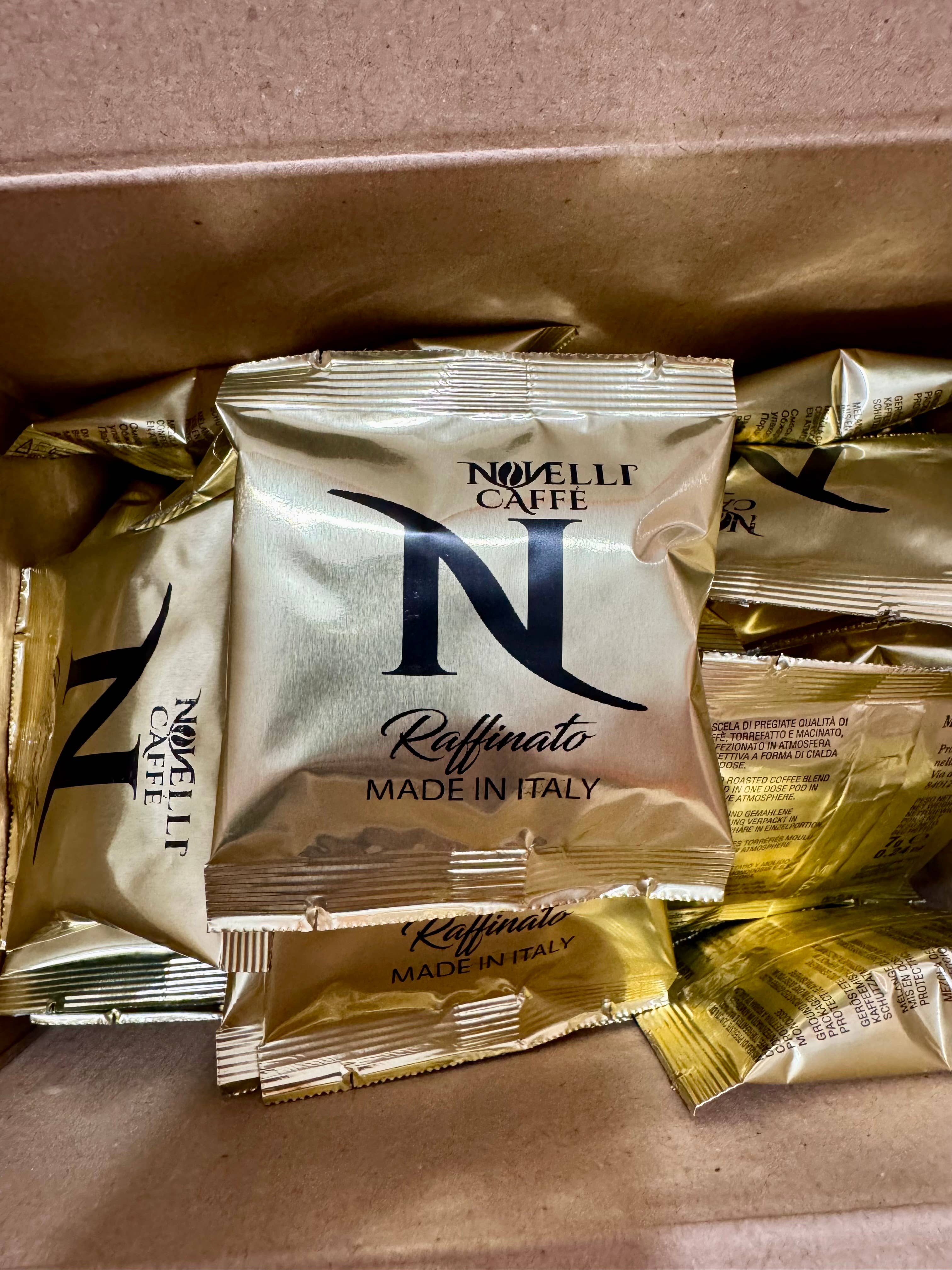 Novelli caffè – Engroshandel Instant kaffe/espresso – Novelli caffè Raffinata 50 kaffekapsler + gave6