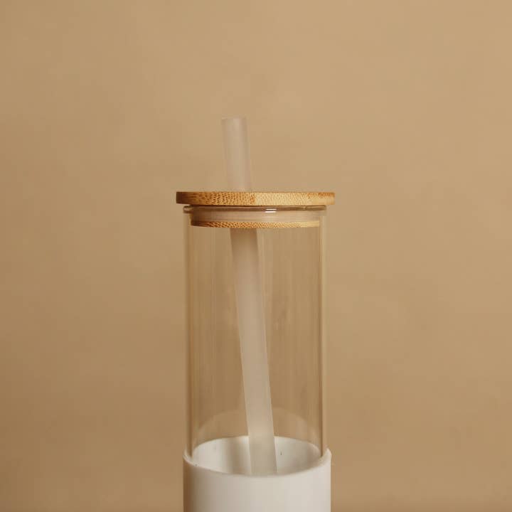 Eco Beige - Vendita all'ingrosso Bicchiere/tazza - Bicchiere sottile in vetro con coperchio in bambù 700 ml2