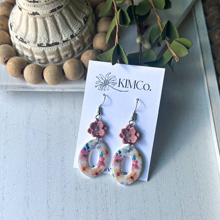 KIMCo. - Wholesale Dangle Earrings - Polymer Clay Earrings - Everyday - Oval Cutout