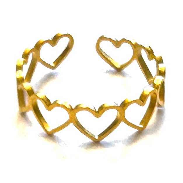 Ring hearts gold for wholesale by Chic Le Freak