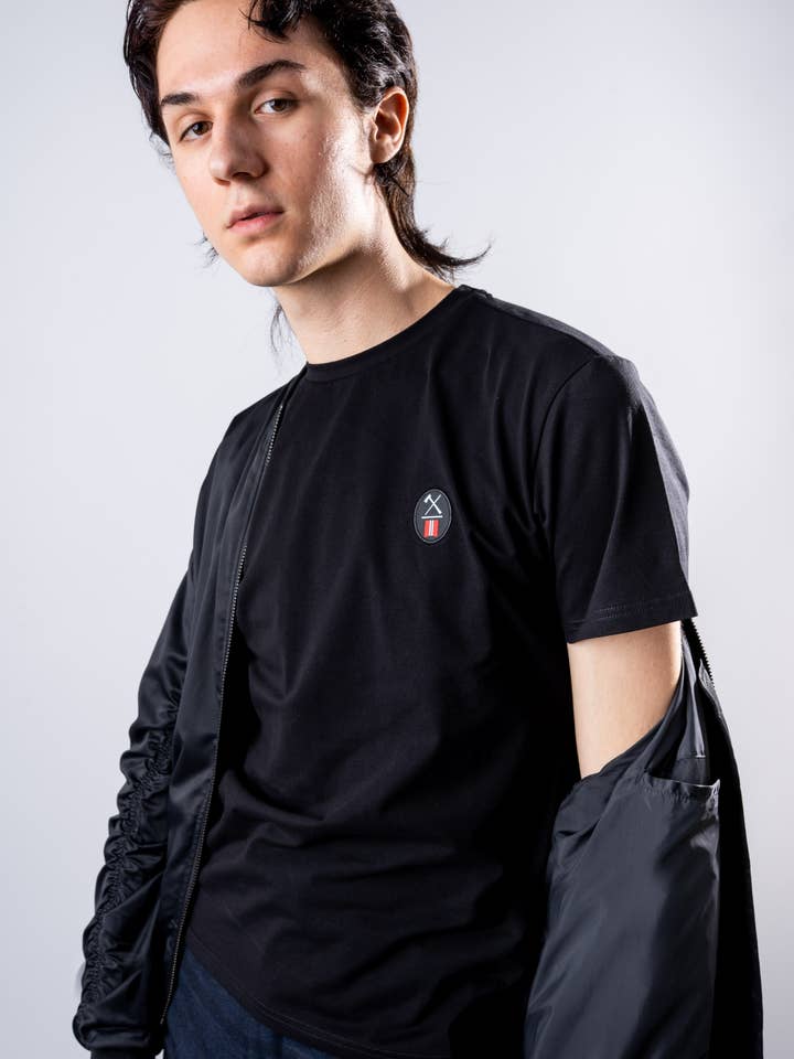 Essential Black Tee for wholesale by League of Rebels