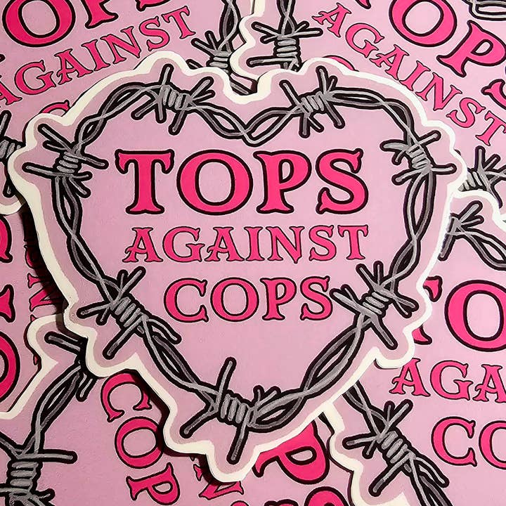 Femmearchist - Vente Autocollant - Autocollant Queer Contre les Flics // Brillant ou Pailleté