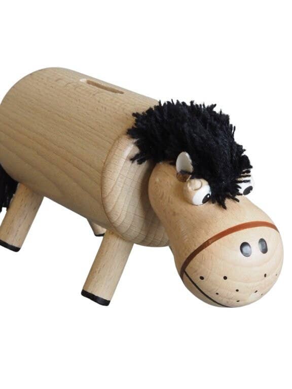 Wooden Donkey - Money Box - Handcrafted & Hand-Painted for wholesale by Toywood