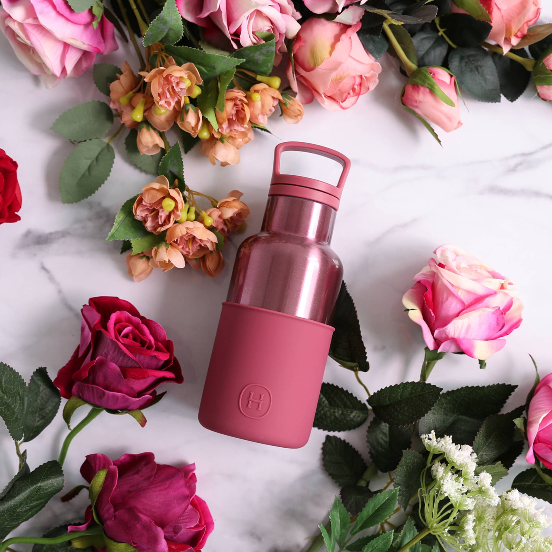 HYDY - Venta al por mayor Botellas de agua - Botella termo Cincin Oro Rosa8