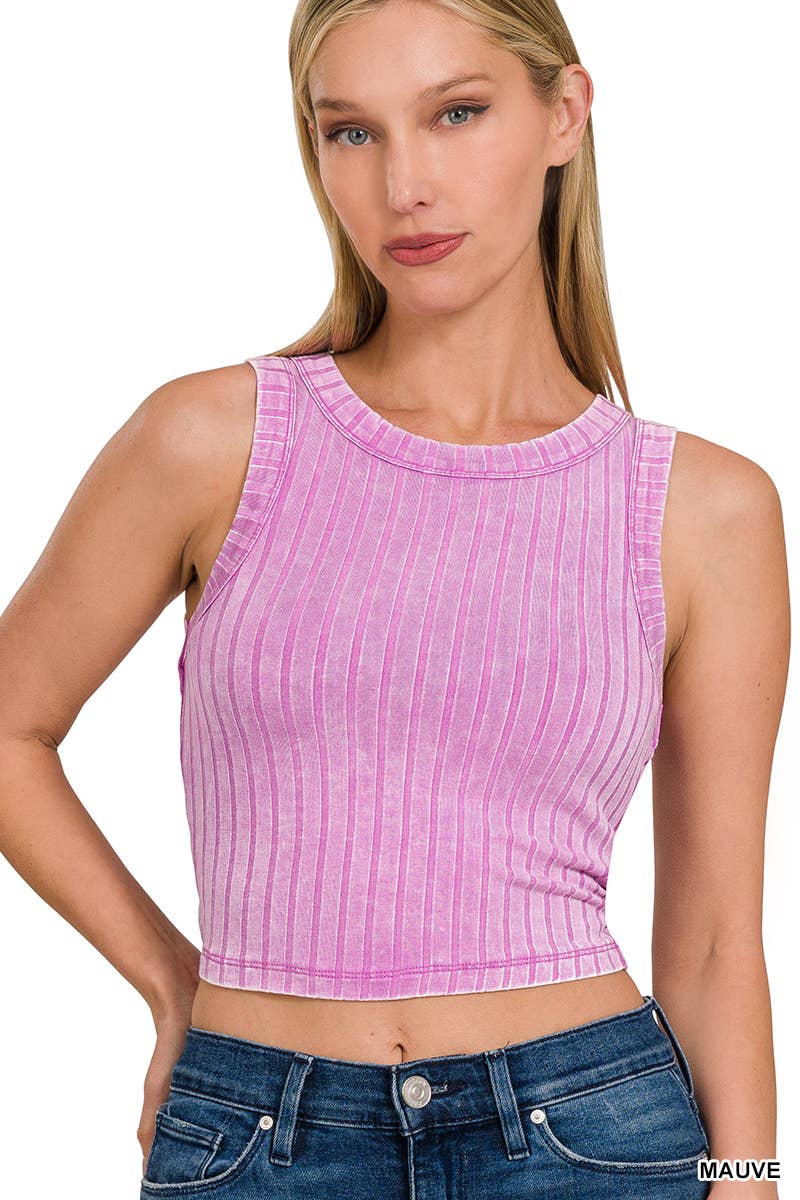 42POPS - Wholesale Tank Top - Women's - `.Ribbed Sleeveless Cropped Tank Top14