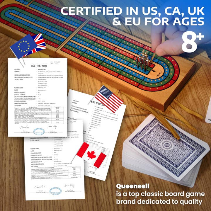 Queensell - Wholesale Board Game - Cribbage Board Game Set with Storage4