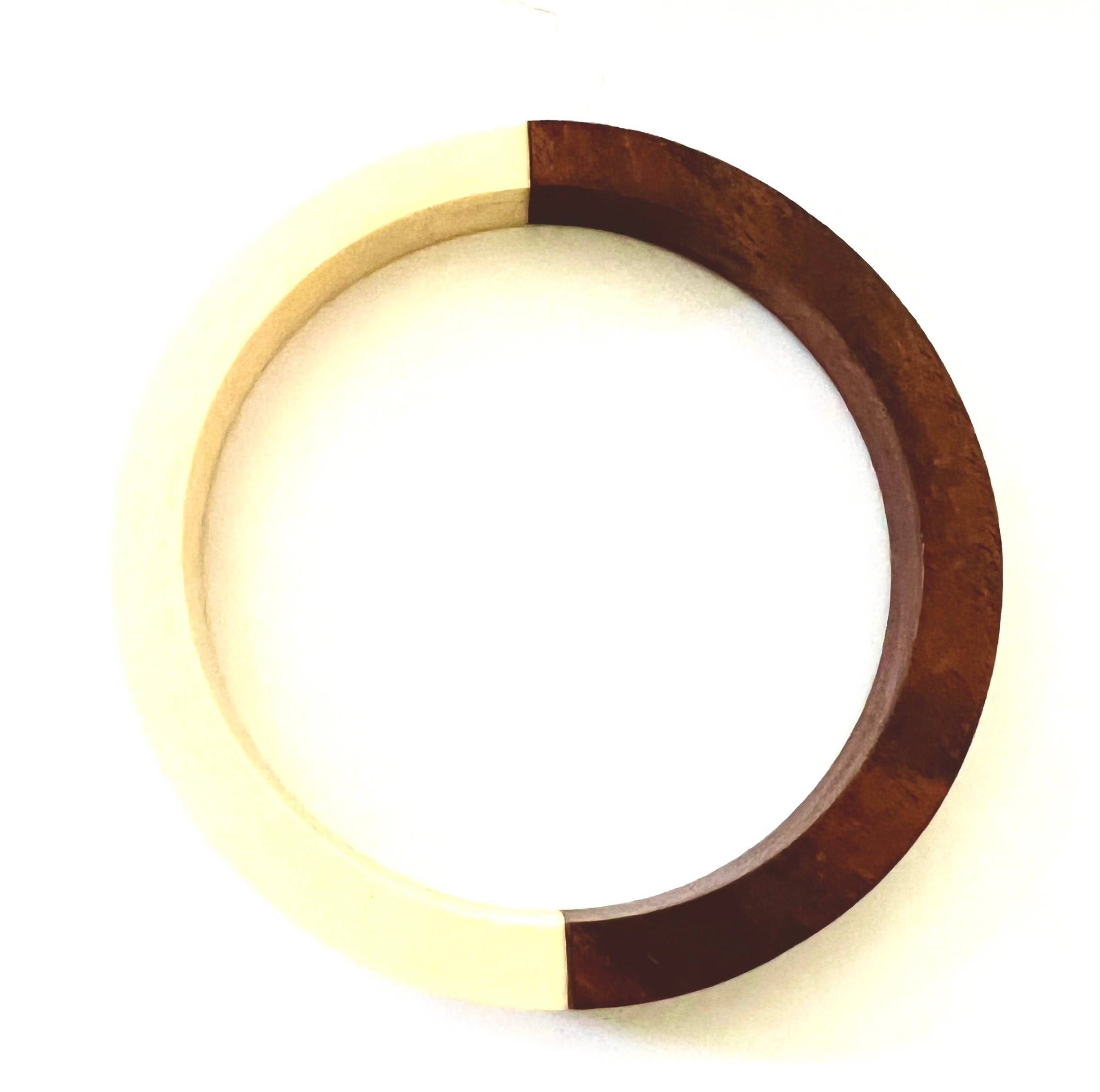 Erik & Mike - Wholesale Bangle Bracelet - Ivory resin and wood bangle 5/16" wide1