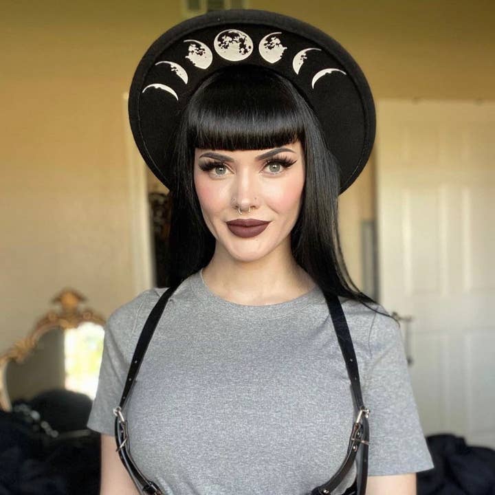 Witchwood Bags - Wholesale Fedora - Women's - Vegan Felt Hat - Moon Phase