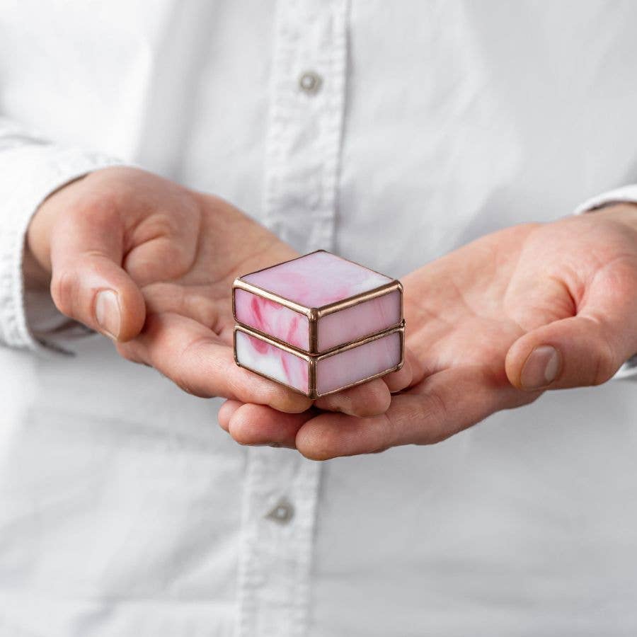 Leosklo - Vente Boîte/rangement à bijoux - Boîte à bagues de fiançailles rose2