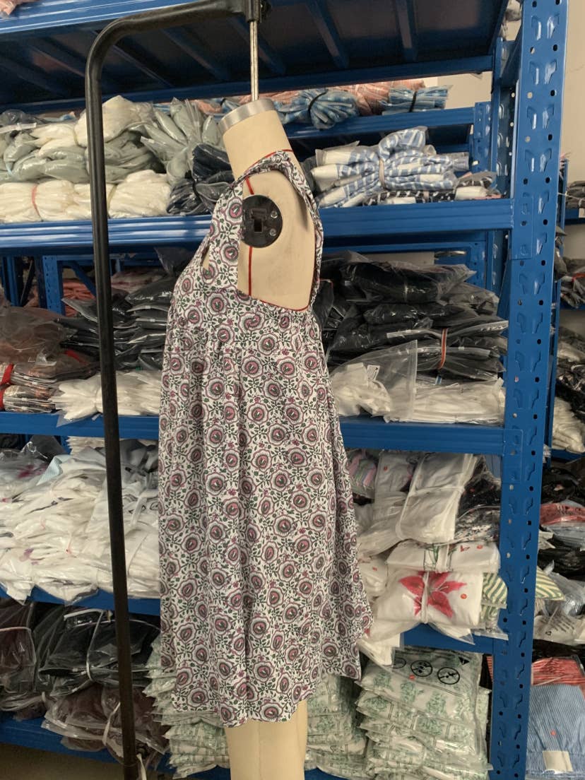 Rosa Clothing - Wholesale Dress - Women's - 2025 Odette floral sleeveless tie shoulder straps mini dress9