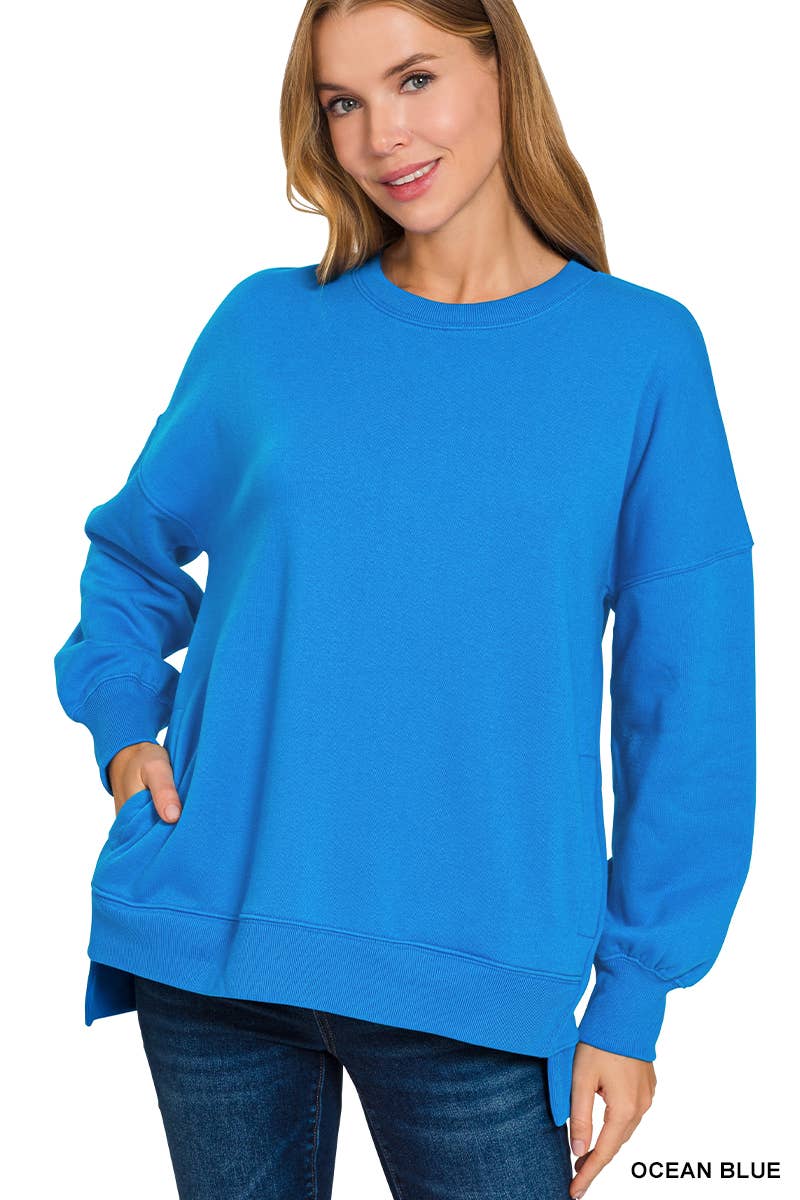 42POPS - Wholesale Sweatshirt - Women's - ',,, Fleece Hi Low Hem Pullover With Pockets49