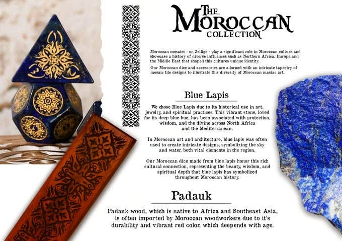 Misty Mountain Gaming - Wholesale Dice - Moroccan Blue Lapis Stone Dice Set - Dice Around the World Collection11