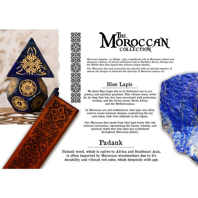 Misty Mountain Gaming - Wholesale Dice - Moroccan Blue Lapis Stone Dice Set - Dice Around the World Collection11