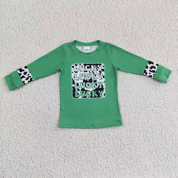 Baby Girls Boys Lucky St Patrick Long Sleeve shirts tops for wholesale by Aier Wholesale
