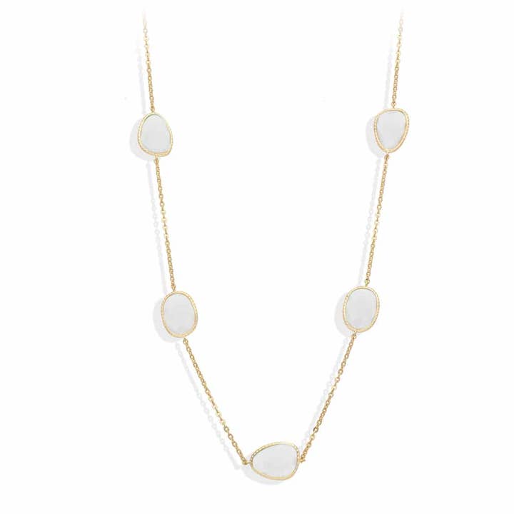 Victoria lange vergoldete Silberkette weißer Kristall für den Großhandel von ORUS BIJOUX