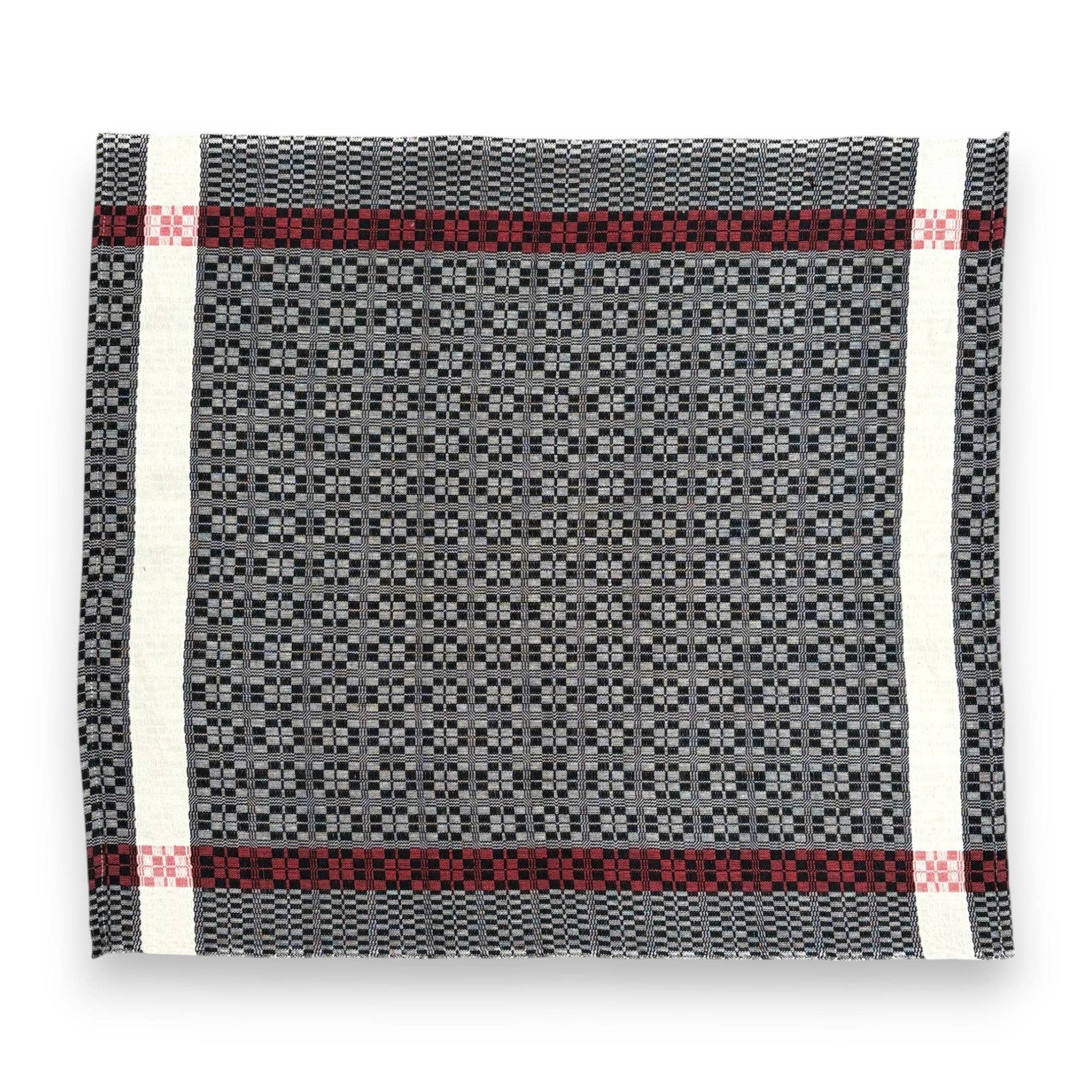 Dandarah – Großhandel Geschirrtücher – Handgewebtes schwarz-weiß kariertes Küchentuch2