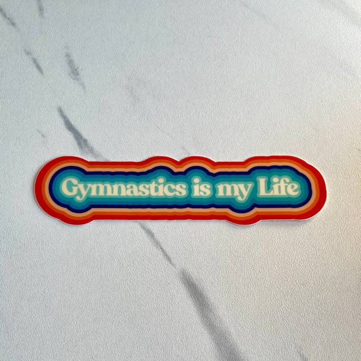 Gymnastics is My Life Sticker, 4" x 1" for wholesale by Denali & Co.