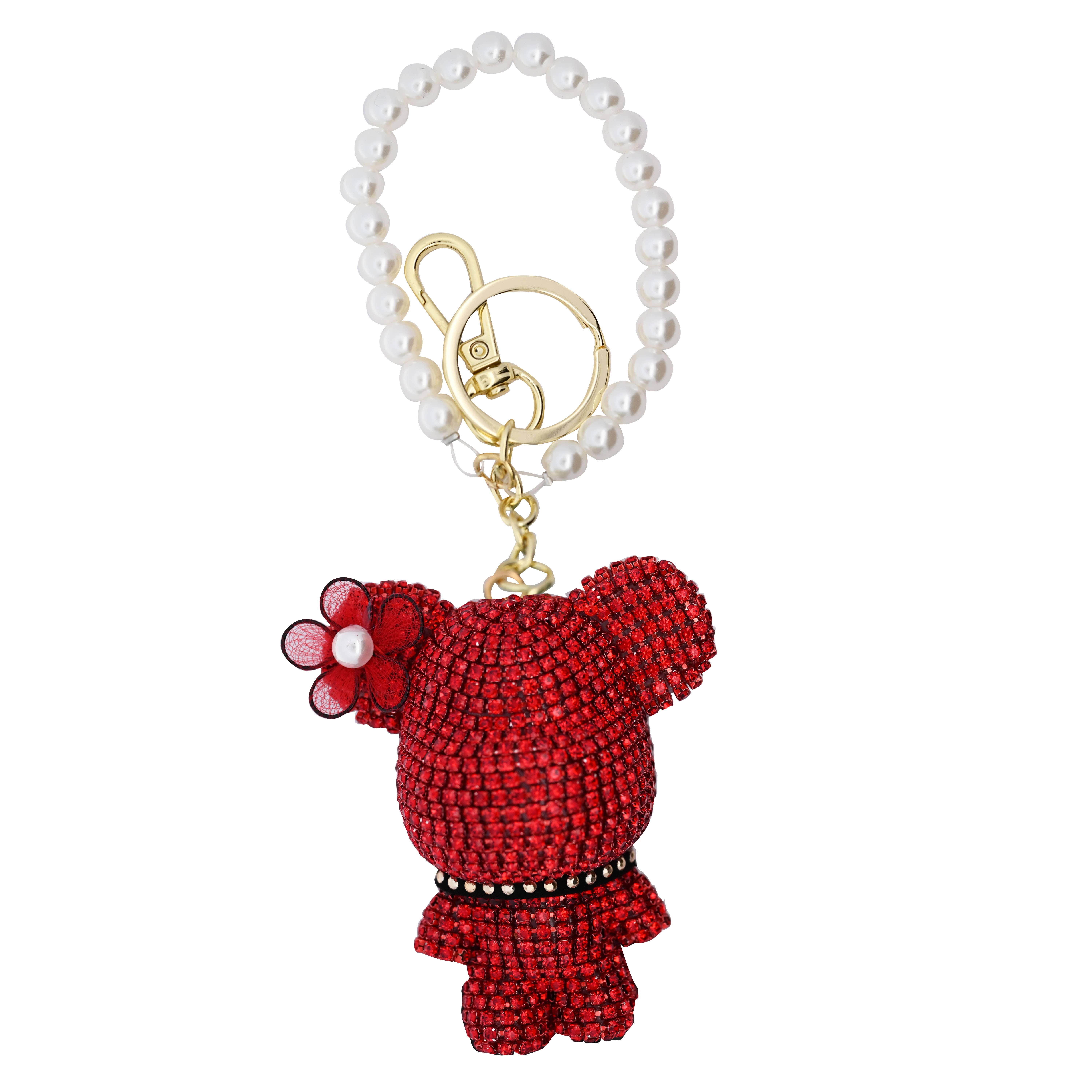 AMORINO SRL - Wholesale Keychain - Women's - TEDDY BEAR KEYCHAIN WITH RHINESTONES - OMQ24128A2206