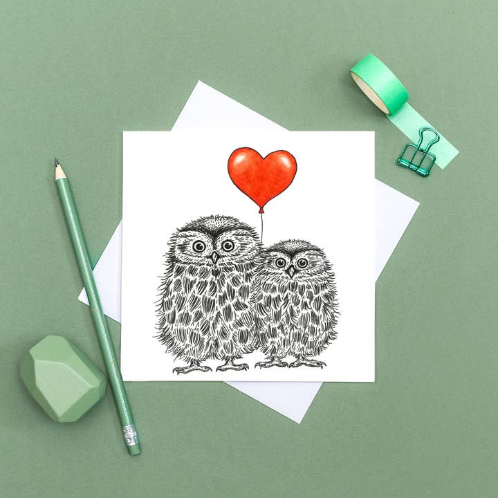 Wild Lines - Wholesale Love Card - Animal Love Card - Little Owls // Eco-friendly Cards // Wildlife Art Cards4