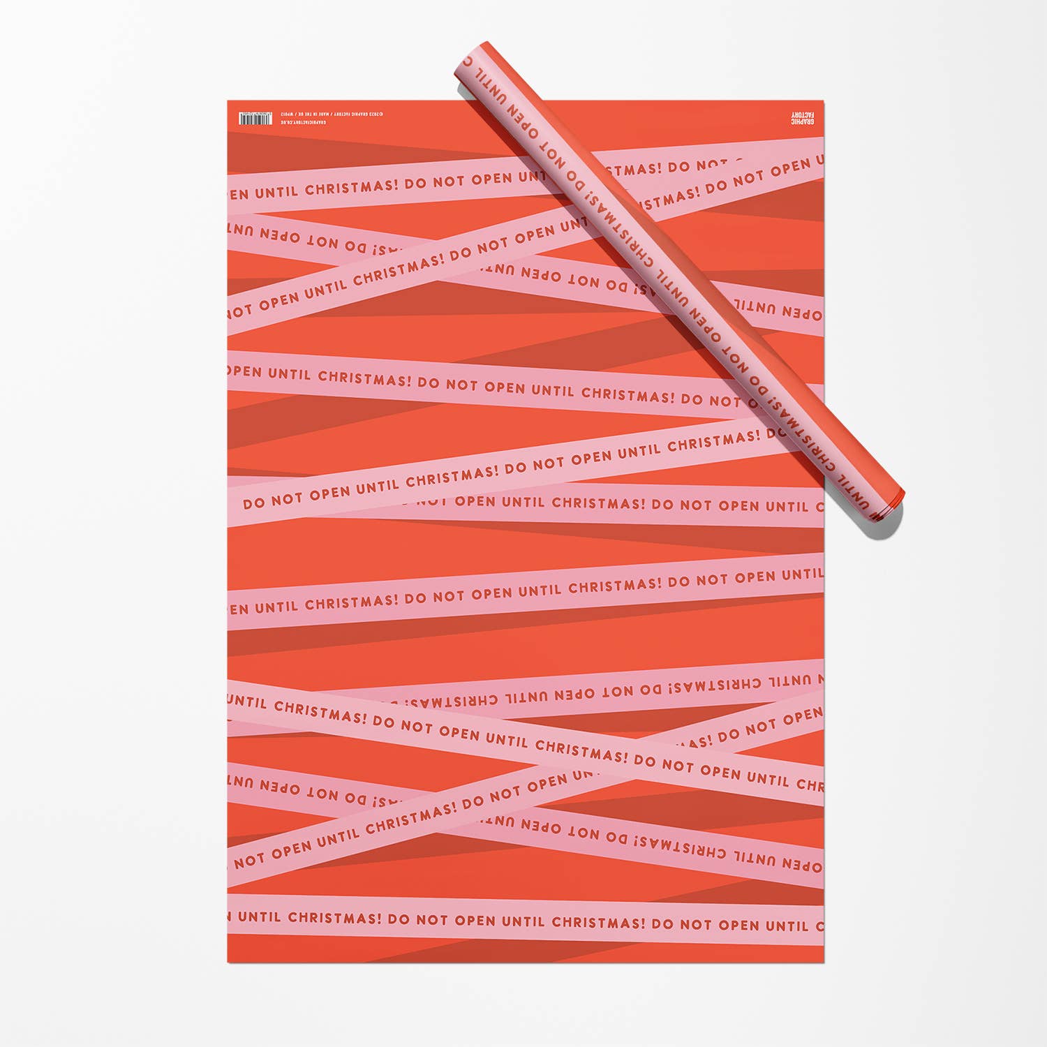 Graphic Factory - Wholesale Flat wrap - Until Christmas Gift Wrap Sheet | Wrapping Paper | Red1