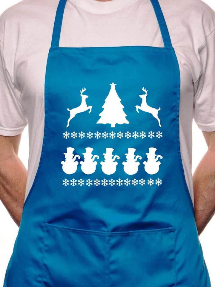 Christmas Reindeer Santa BBQ Cooking Apron for wholesale by Print4U