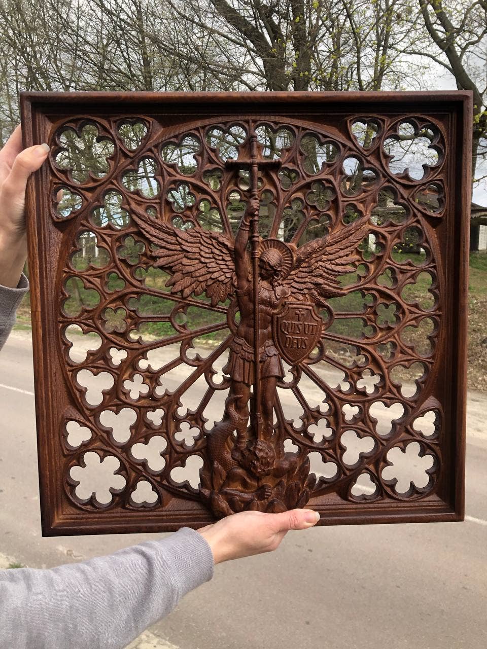 KozakWorkshop – Engroshandel 3D-vægkunst – Ærkeenglen Michael kristen håndlavet dekoration personlig gave3