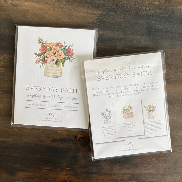Me and Mary Shop - Wholesale Stationery/Notecard Set - Watercolor Bible Verse Cards – Floral Scripture Set3