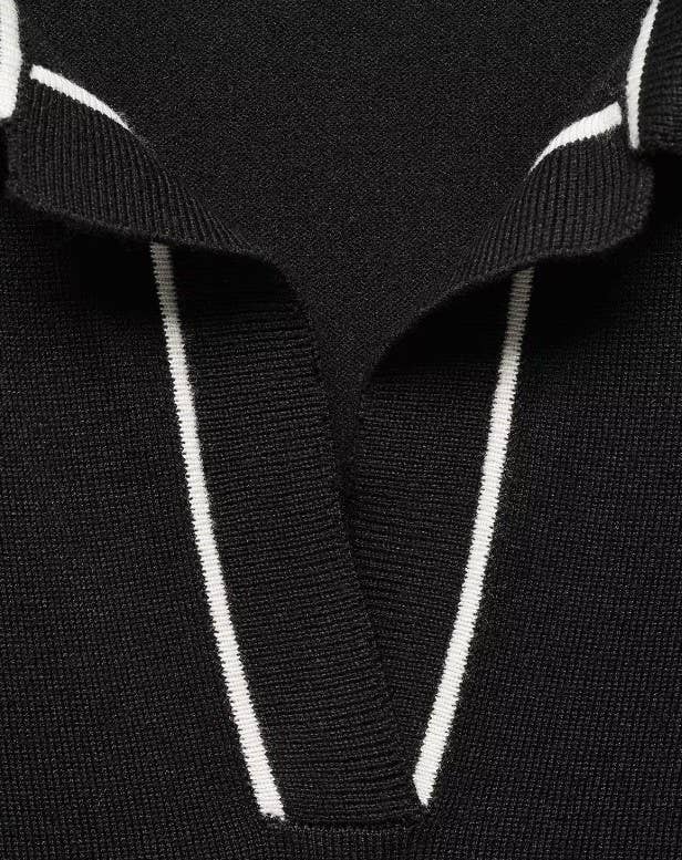 Vine & Love - Wholesale Knit Sweater - Women's - Polo Neck Short Sleeve Knitted Sweater Top VT822722