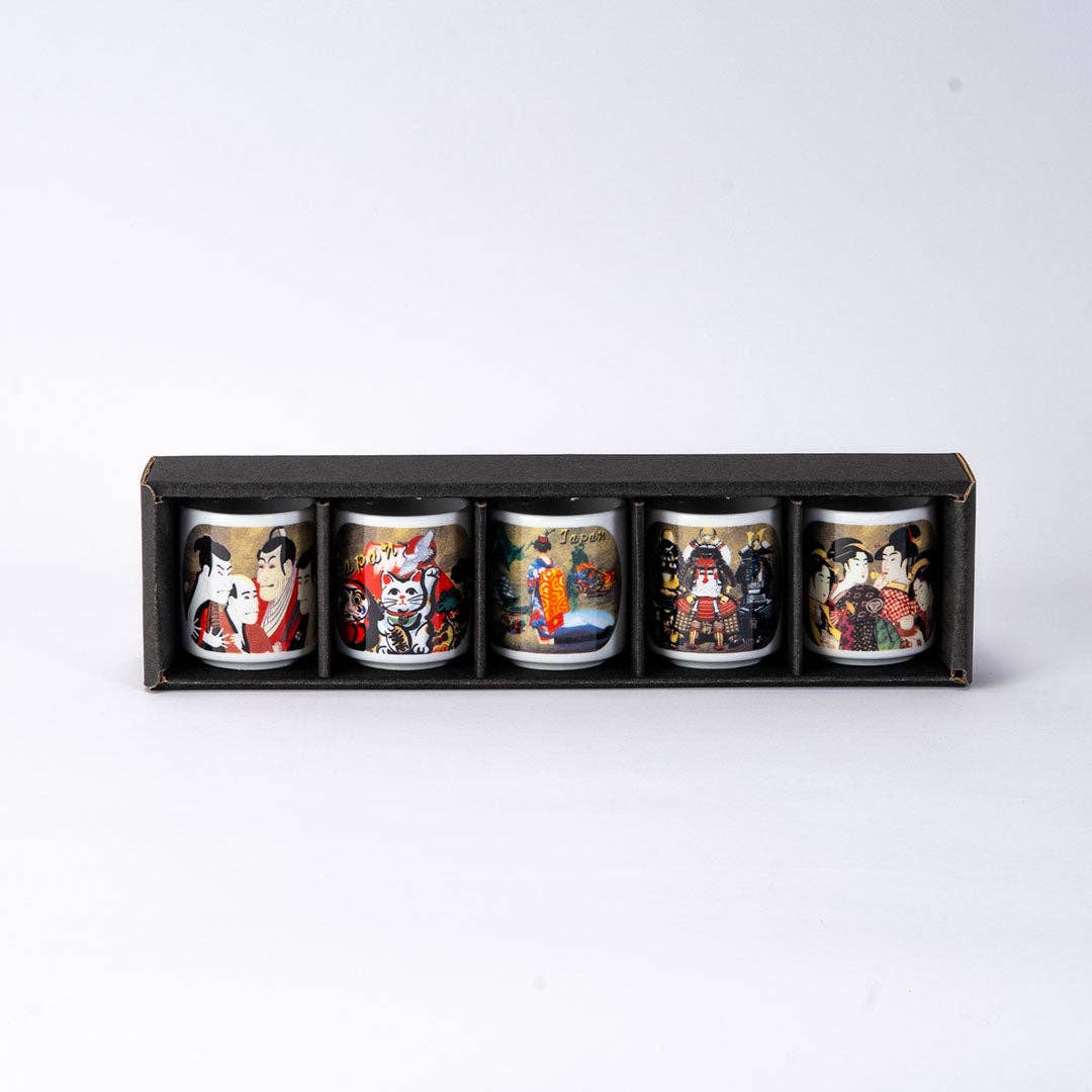 Urban Tokyo - Wholesale Coffee Mug - 5 Piece 1.5oz Sake Cup Gift Set Japan Edo JP (1/60)1