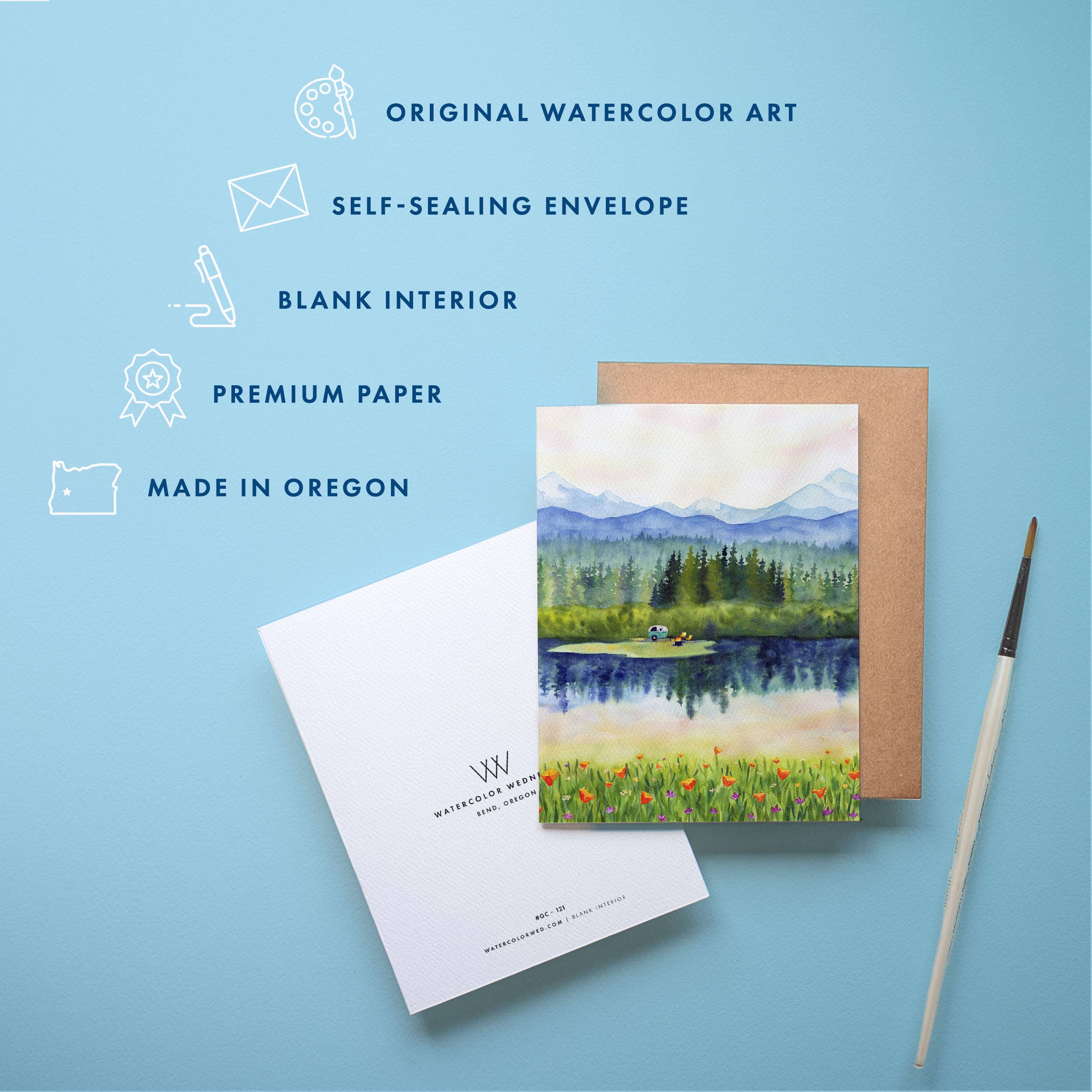 Watercolor Wednesday – Großhandel Grußkarten für den Alltag – Abenteuer Sommer Grußkarte | Alltägliches Naturverbundenes Design1