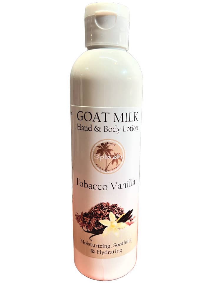 Tobacco Vanilla Lotion Goat's Milk for wholesale by Splash Soap Company