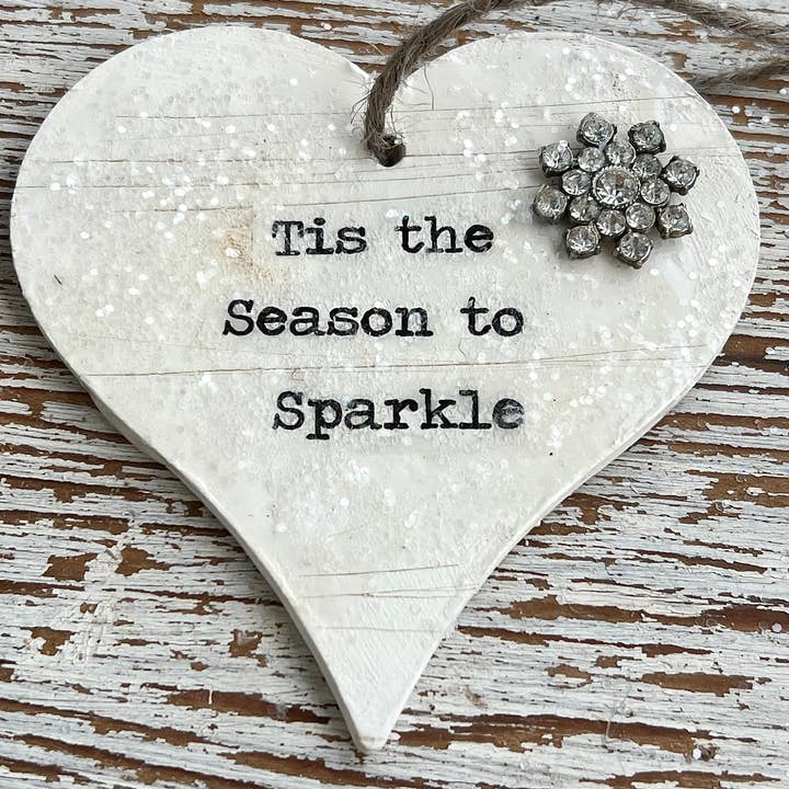 UnfiniSHEd - Vente Objets de décoration - Décoration de Noël en forme de cœur en bois Tis the Season1