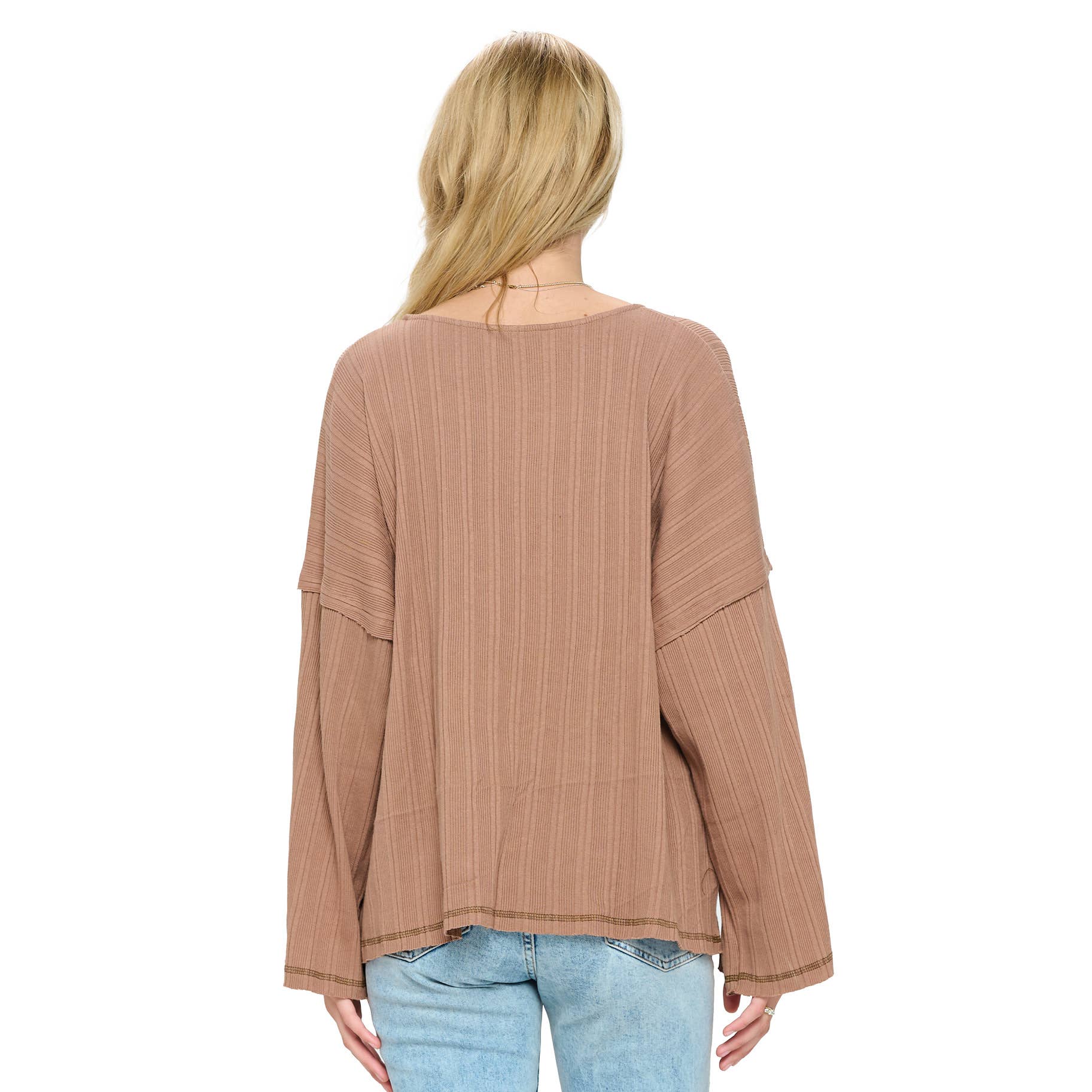 Yak & Yeti - Vendita all'ingrosso Top in maglia - Donna - SALDI Top a Coste con Orlo Grezzo Cucito (Prezzo Regolare €18)2