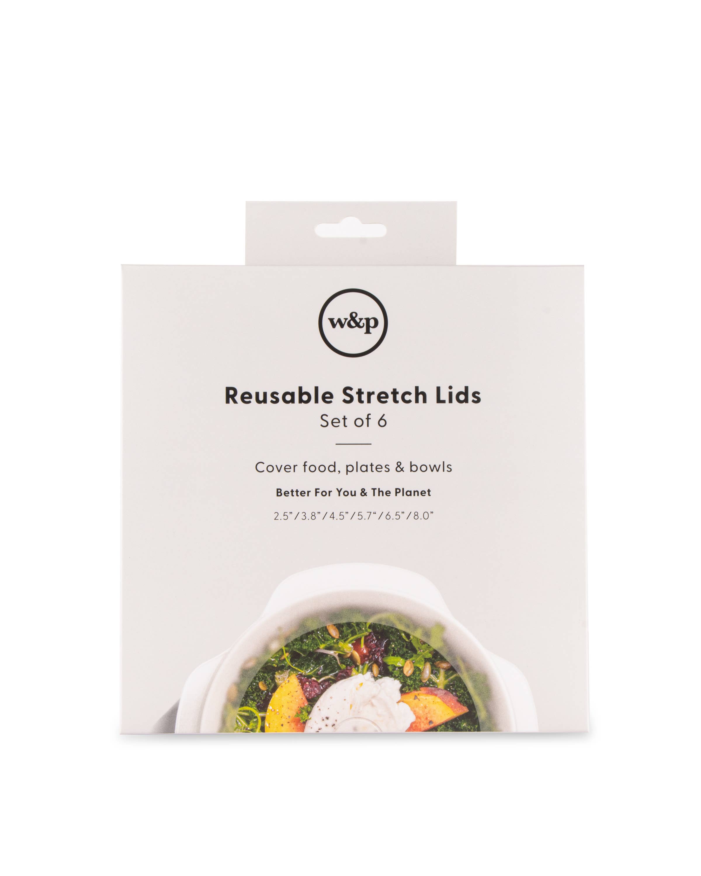 W&P - Wholesale Voedselopslagcontainer - Herbruikbare siliconen stretchdeksels - set van 6 verschillende maten3