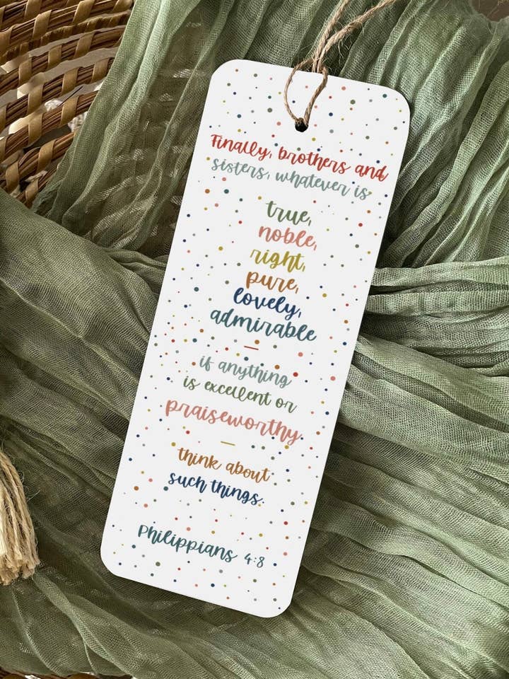 Philipper 4:8 (Schließlich, Brüder und Schwestern...) Lesezeichen für den Großhandel von Daisy & Joy Design
