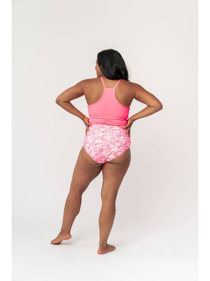 Pink High Rise Ribbed Swim Top for wholesale on Faire2