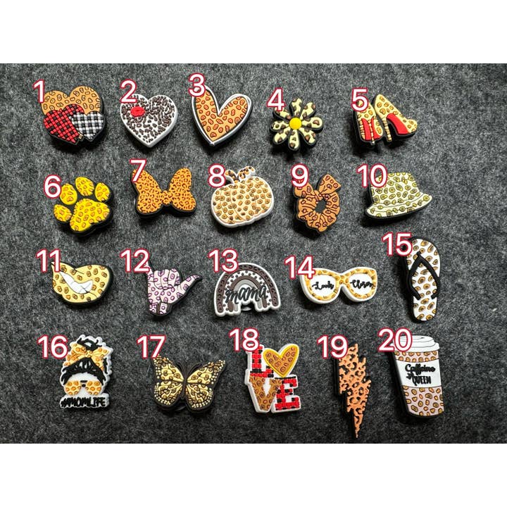 JuliesDecal - Wholesale Shoe accessories - Pick your own leopard print cheetahs print sexy Theme Shoe Charms Best Quality JuliesDecalDesign1