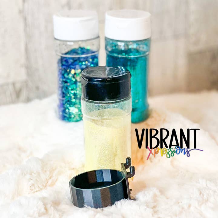 Glitter Jar Pegboard Holder for 3.5 oz Single & Dual Spout Lids Black & White for wholesale by Vibrant Xpressions