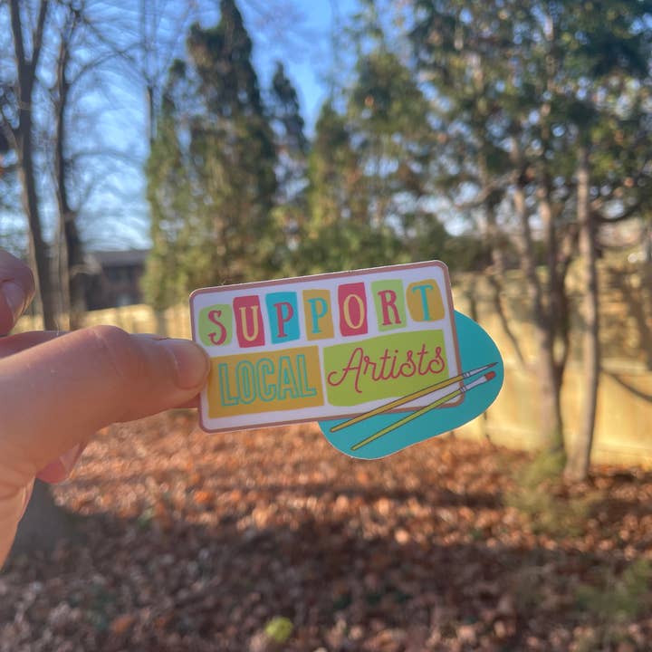 Busy Hands Studio - Wholesale Sticker - Support Local Artists Vinyl Sticker, 3"x2" Vinyl Sticker